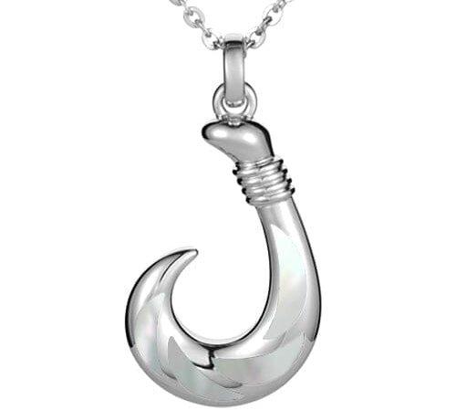 Mother of Pearl Atlantis Fishhook Pendant Pendant Island by Koa Nani Small 