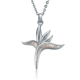 Mother of Pearl Bird of Paradise Pendant Pendant Island by Koa Nani White 