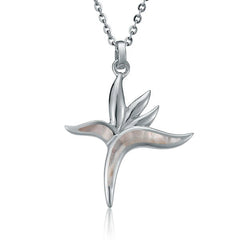 Mother of Pearl Bird of Paradise Pendant Pendant Island by Koa Nani White 