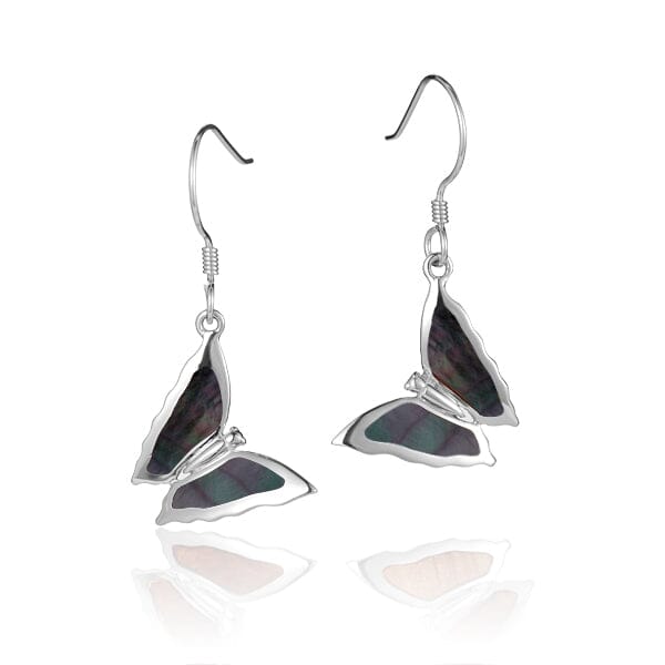 Mother of Pearl Butterfly Earrings Earrings Island by Koa Nani Black 