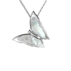 Mother of Pearl Butterfly Pendant Pendant Island by Koa Nani White 