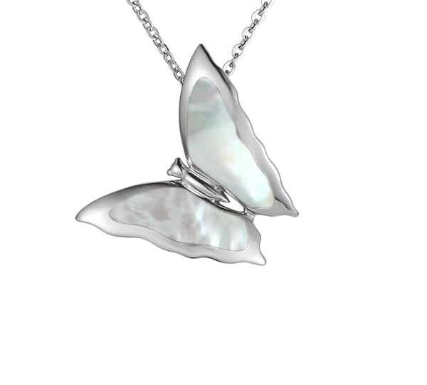 Mother of Pearl Butterfly Pendant Pendant Island by Koa Nani White 