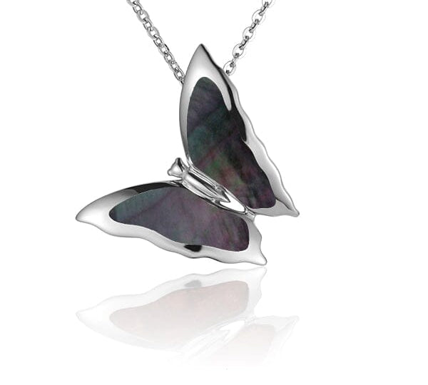 Mother of Pearl Butterfly Pendant Pendant Island by Koa Nani Black 