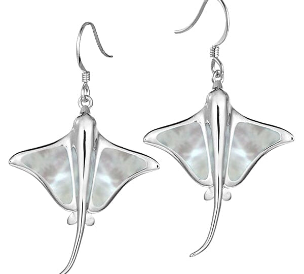 Mother of Pearl Eagle Ray Earrings Earrings Island by Koa Nani White 