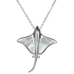 Mother of Pearl Eagle Ray Pendant Pendant Island by Koa Nani White 