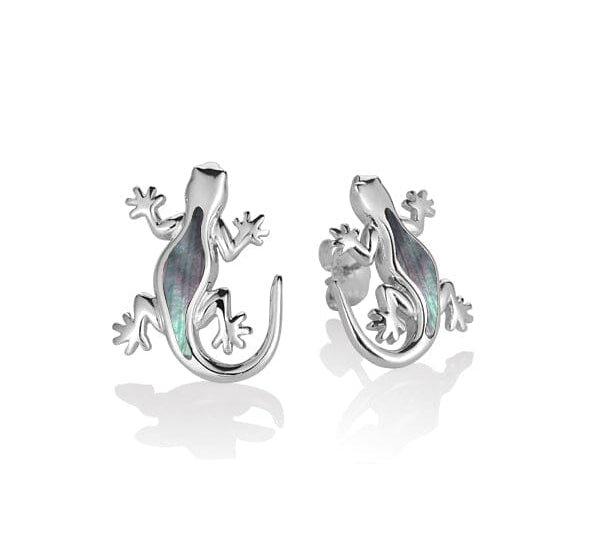 Mother of Pearl Gecko Earrings Earrings Island by Koa Nani Black 