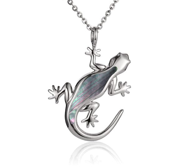 Mother of Pearl Gecko Pendant Pendant Island by Koa Nani Black 