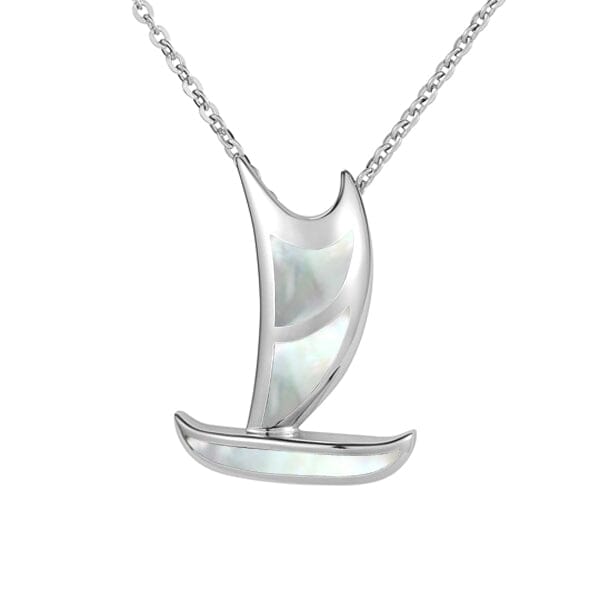 Mother of Pearl Hawaiian Canoe Pendant Pendant Island by Koa Nani Small 