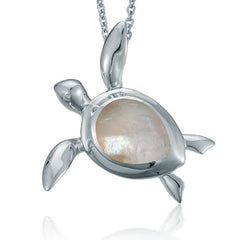 Mother of Pearl Hilo Honu Pendant Pendant Island by Koa Nani White 