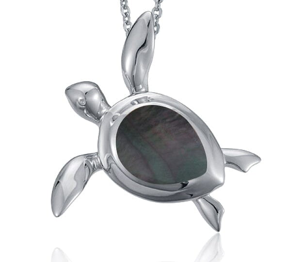 Mother of Pearl Hilo Honu Pendant Pendant Island by Koa Nani Black 
