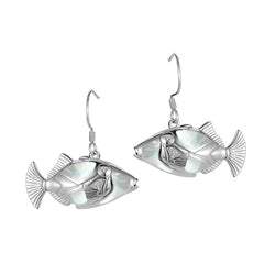 Mother of Pearl Humuhumu Earrings Earrings Island by Koa Nani 