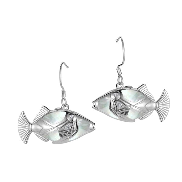 Mother of Pearl Humuhumu Earrings Earrings Island by Koa Nani 
