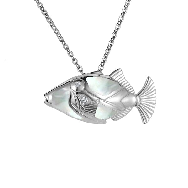 Mother of Pearl Humuhumu Pendant Pendant Island by Koa Nani 