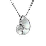 Mother of Pearl Liilii Nautilus Shell Pendant Pendant Island by Koa Nani White 
