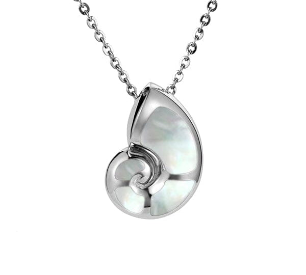 Mother of Pearl Liilii Nautilus Shell Pendant Pendant Island by Koa Nani White 