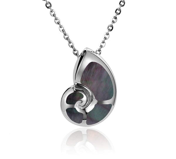 Mother of Pearl Liilii Nautilus Shell Pendant Pendant Island by Koa Nani Black 