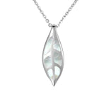 Mother of Pearl Maile Leaf Pendant Pendant Island by Koa Nani White 