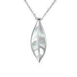 Mother of Pearl Maile Leaf Pendant Pendant Island by Koa Nani White 