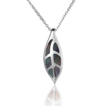 Mother of Pearl Maile Leaf Pendant Pendant Island by Koa Nani Black 