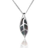 Mother of Pearl Maile Leaf Pendant Pendant Island by Koa Nani Black 