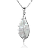 Mother of Pearl Maile Leaf Pendant Pendant Island by Koa Nani 
