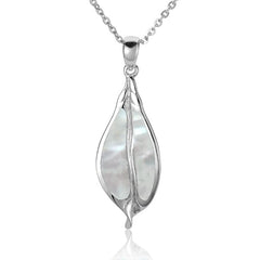 Mother of Pearl Maile Leaf Pendant Pendant Island by Koa Nani 