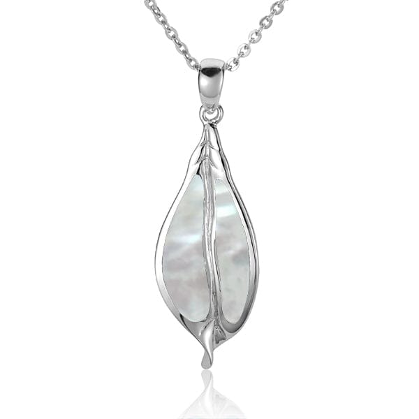 Mother of Pearl Maile Leaf Pendant Pendant Island by Koa Nani 