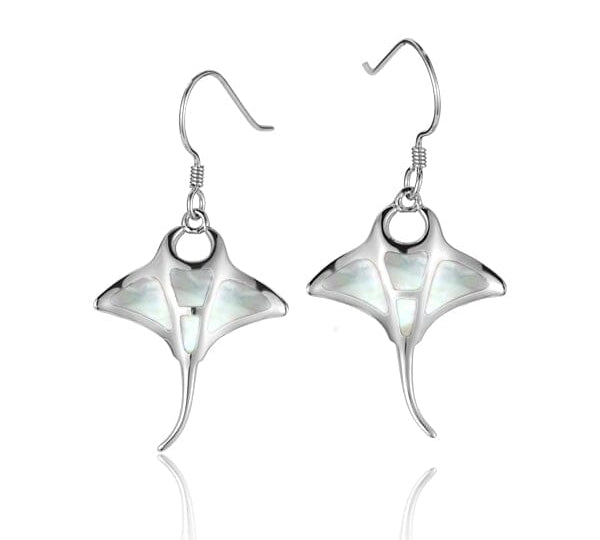 Mother of Pearl Manta Ray Earrings Earrings Island by Koa Nani 