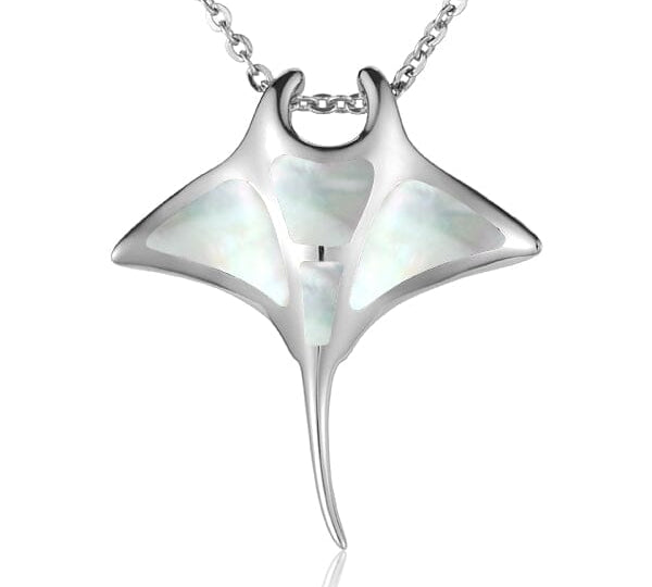Mother of Pearl Manta Ray Pendant Pendant Island by Koa Nani White 