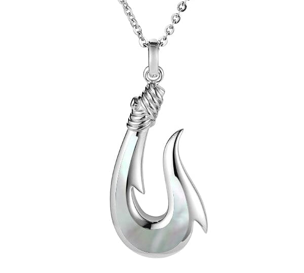 Mother of Pearl Maui Fishhook Pendant Pendant Island by Koa Nani Small 