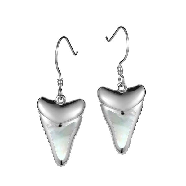 Mother of Pearl Mighty Mano Tooth Earrings Earrings Island by Koa Nani 
