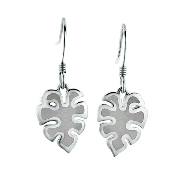 Mother of Pearl Monstera Leaf Earrings Earrings Island by Koa Nani 