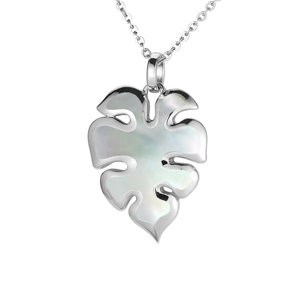 Mother of Pearl Monstera Leaf Pendant Pendant Island by Koa Nani 
