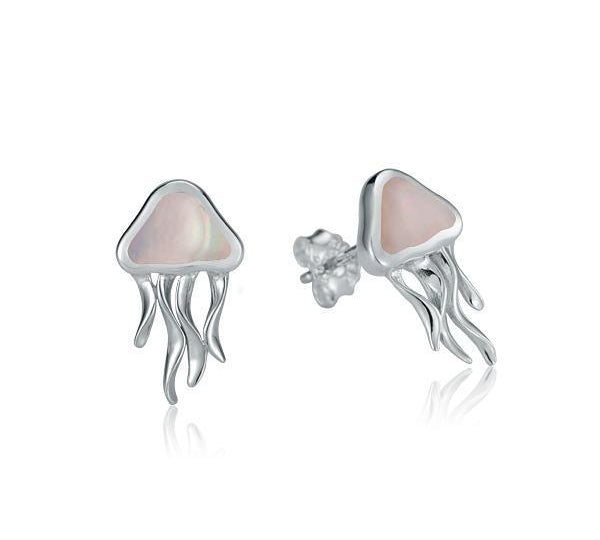 Mother of Pearl Moon Jellyfish Earrings Earrings Island by Koa Nani 