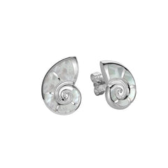 Mother of Pearl Nautilus Shell Earrings Earrings Island by Koa Nani White 