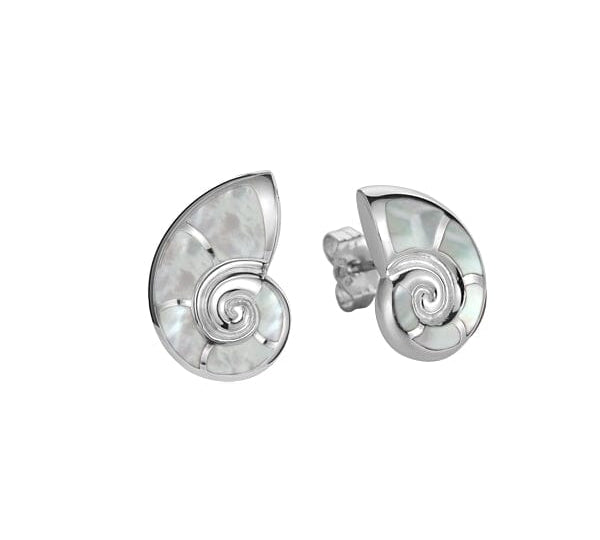 Mother of Pearl Nautilus Shell Earrings Earrings Island by Koa Nani White 