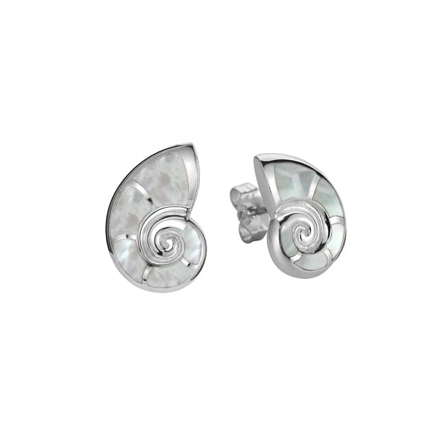 Mother of Pearl Nautilus Shell Earrings Earrings Island by Koa Nani White 