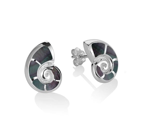 Mother of Pearl Nautilus Shell Earrings Earrings Island by Koa Nani Black 
