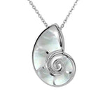 Mother of Pearl Nautilus Shell Pendant Pendant Island by Koa Nani White 
