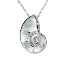 Mother of Pearl Nautilus Shell Pendant Pendant Island by Koa Nani White 