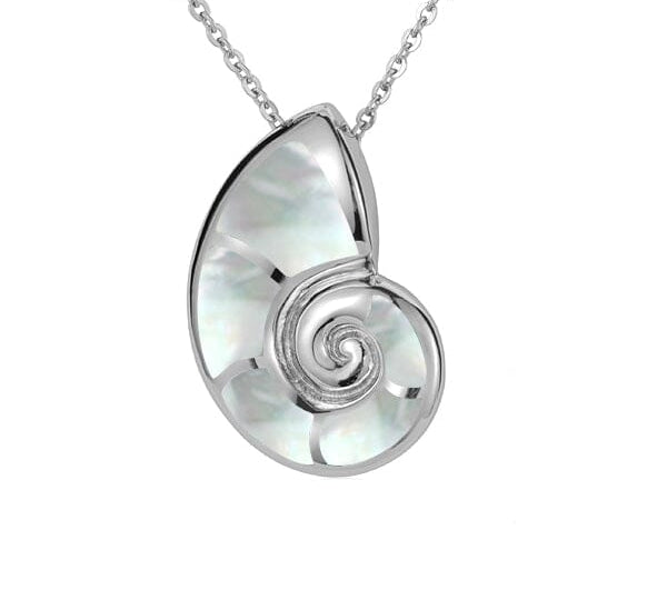 Mother of Pearl Nautilus Shell Pendant Pendant Island by Koa Nani White 
