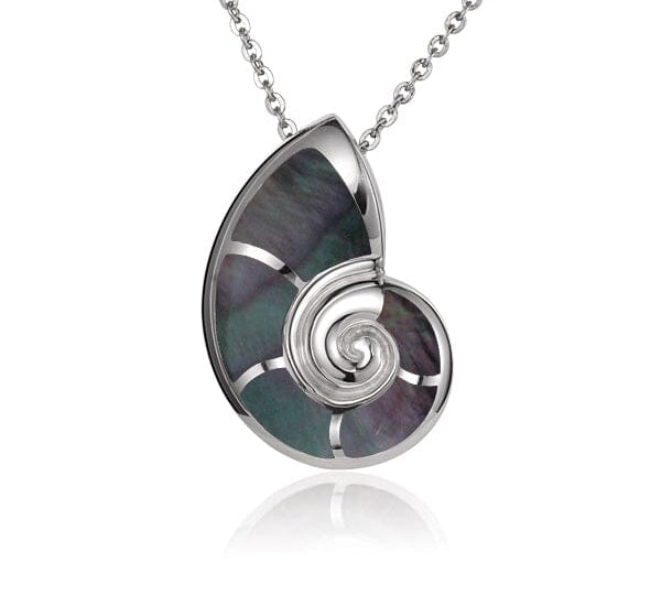 Mother of Pearl Nautilus Shell Pendant Pendant Island by Koa Nani Black 