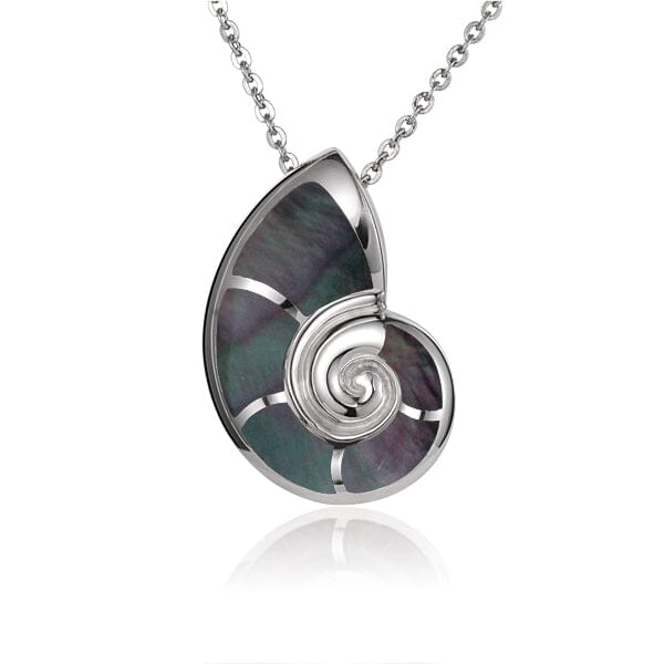 Mother of Pearl Nautilus Shell Pendant Pendant Island by Koa Nani Black 