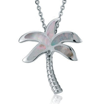Mother of Pearl Palm Tree Pendant Pendant Island by Koa Nani White 