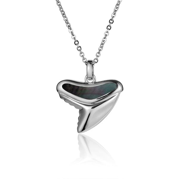 Mother of Pearl Shark Tooth Pendant Pendant Island by Koa Nani Black 