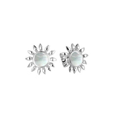 Mother of Pearl Sunflower Earrings Earrings Island by Koa Nani 