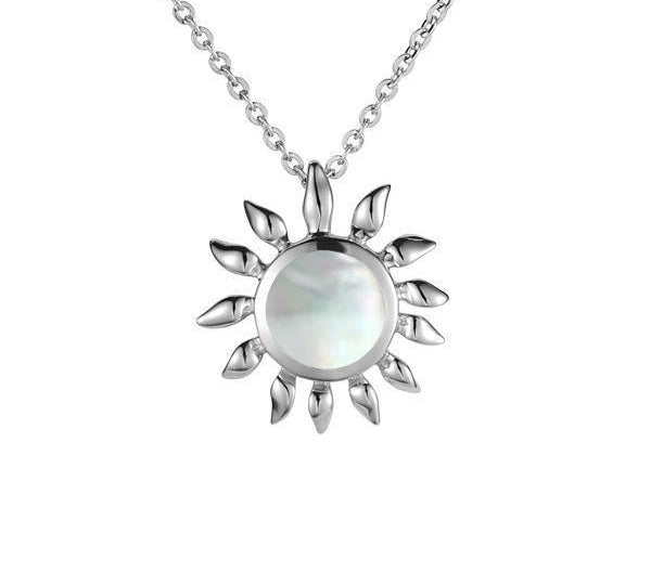 Mother of Pearl Sunflower Pendant - Island by Koa Nani