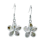Mother of Pearl Sunrise Plumeria Earrings Earrings Island by Koa Nani 
