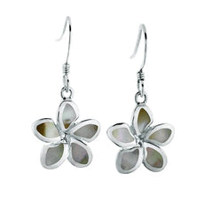 Mother of Pearl Sunrise Plumeria Earrings Earrings Island by Koa Nani 