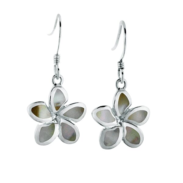 Mother of Pearl Sunrise Plumeria Earrings Earrings Island by Koa Nani 